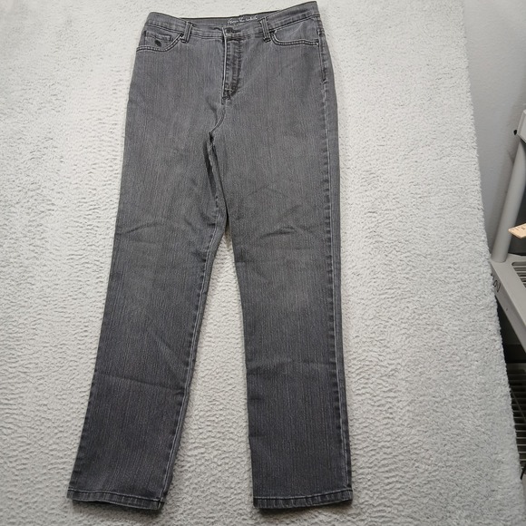 Gloria Vanderbilt Jeans Womens 10 Gray Embellished Back Pockets Stretch Denim - Picture 1 of 6
